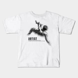 Artist: Amateurs look for inspiration, the rest of us, just get up and go to work Kids T-Shirt